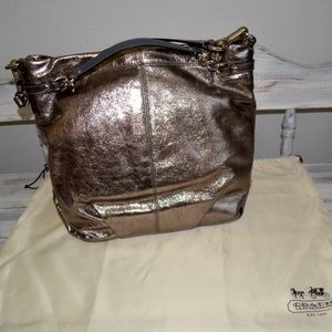 Coach metallic silver handbag